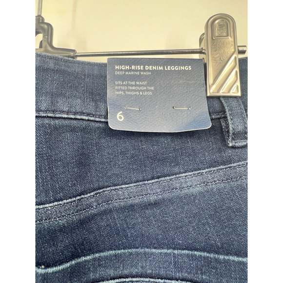 J Jill High Rise Denim Leggings Marin Wash Womens‎ Size 6 Blue New - Picture 6 of 8